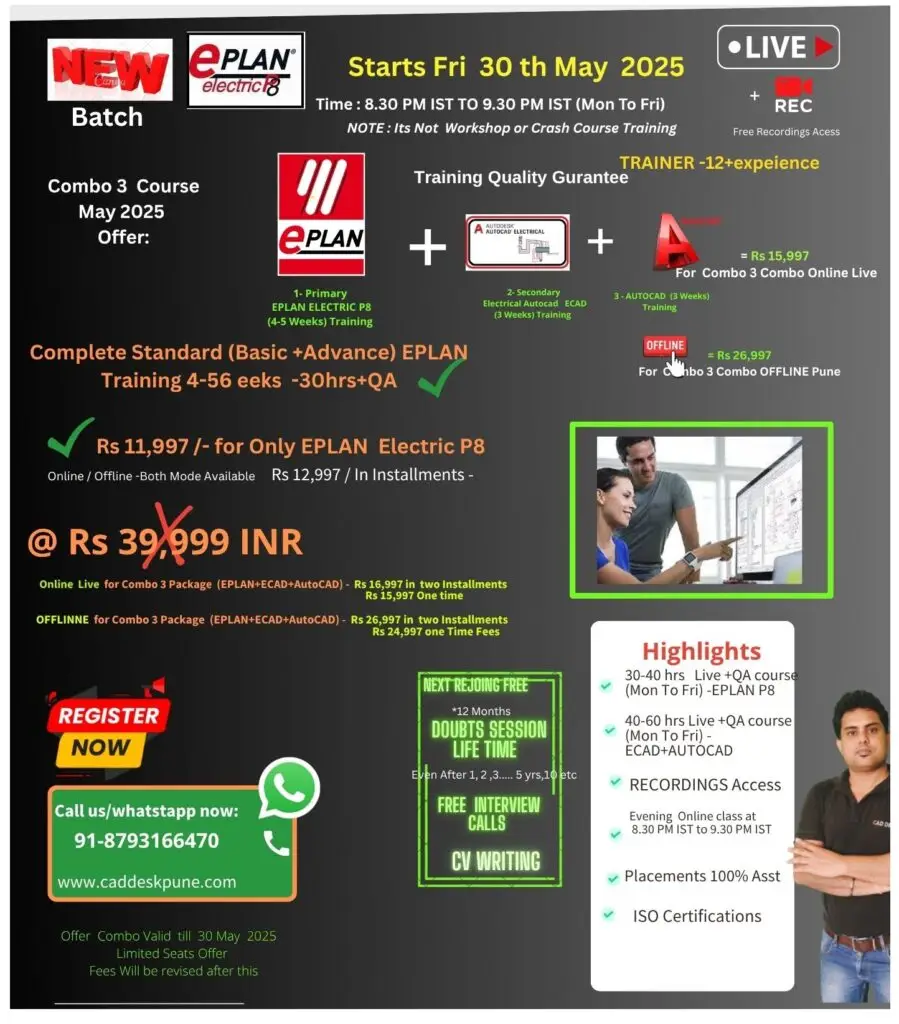 EPLAN ELECTRICP8 ECAD Electrical Control Panel Design Courses Online Pune